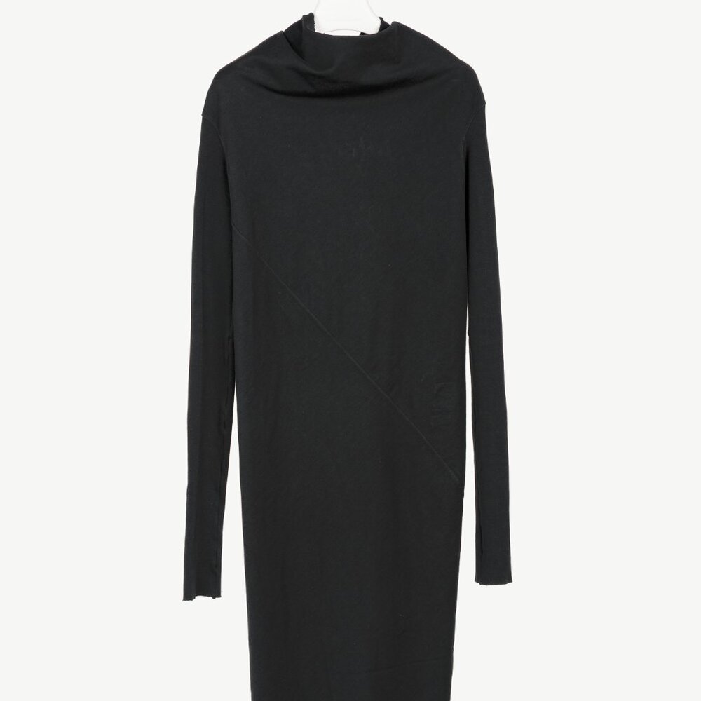 Rick Owens DRKSHDW AW/14 Black Cotton Long-Sleeve Midi Dress